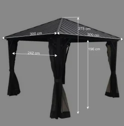 Quadratischer Pavillon mit festem Dach - Blances