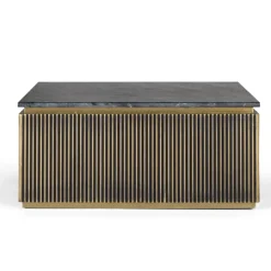 Quadratischer Wohnzimmertisch mit Marmorplatte - Hayato