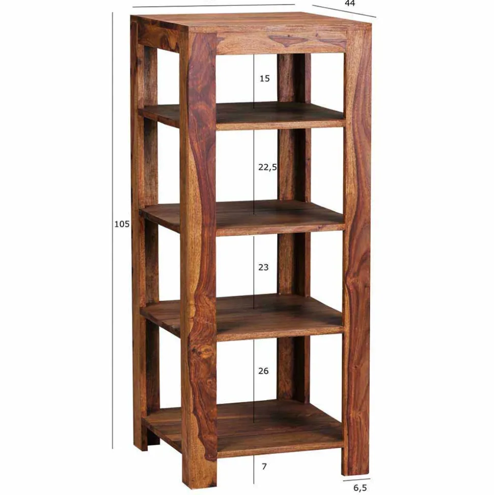 Quadratisches Holzregal Hoslo mit fünf Ablagen