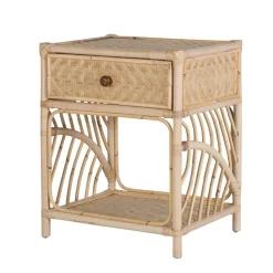 Rattan Nachtkommode mit zwei Ablagen - Robin