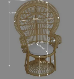 Rattan Pfauenthron Mexicano in Beige