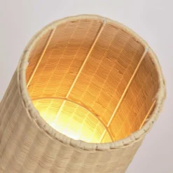 Rattan Stehleuchte aus Geflecht in Beige - Abelonia