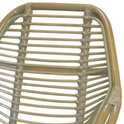 Rattanstuhl mit Eisengestell Lina in Grau & Schwarz