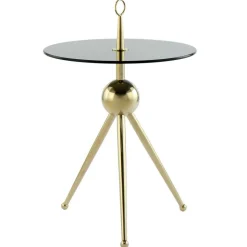 Rauchglas-Beistelltisch mit Drei-Bein-Gestell - Zirova