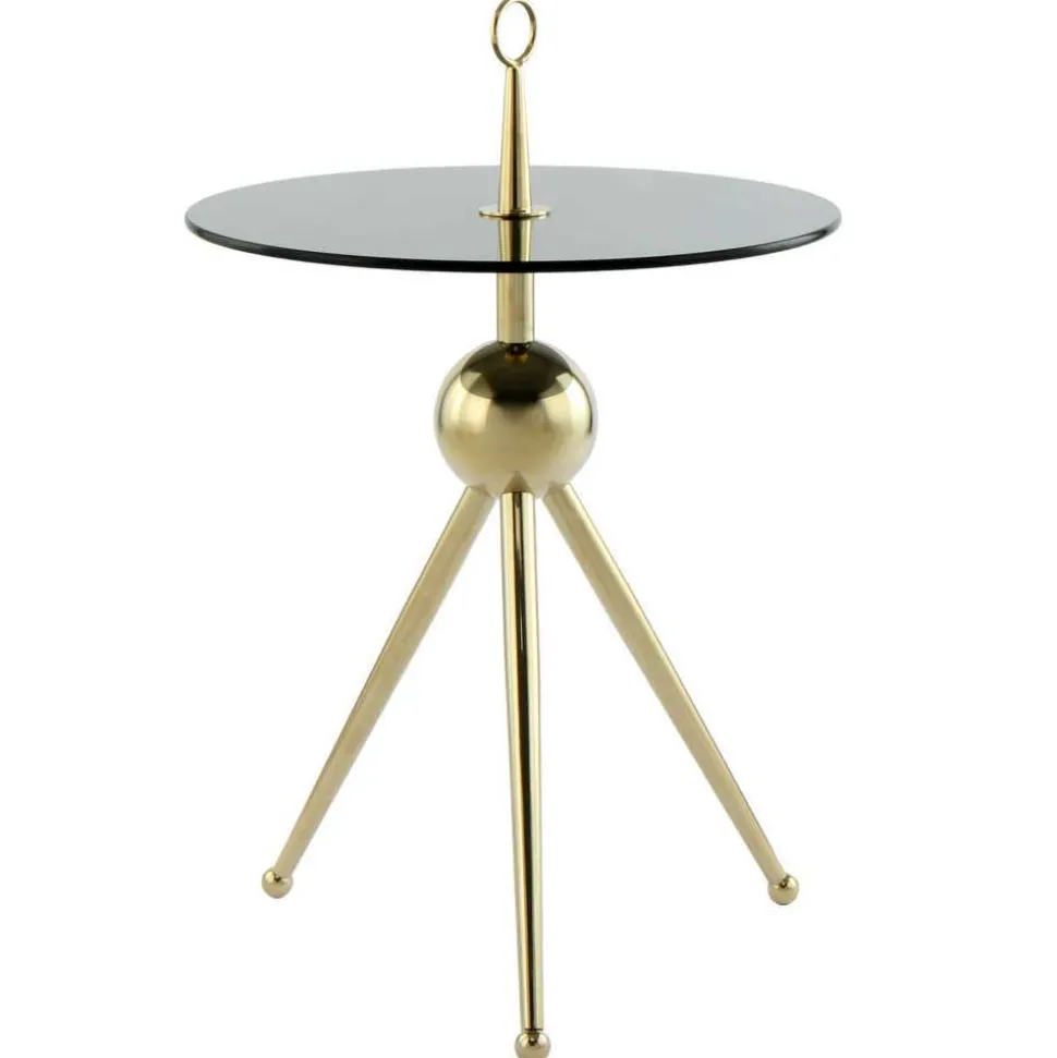 Rauchglas-Beistelltisch mit Drei-Bein-Gestell - Zirova