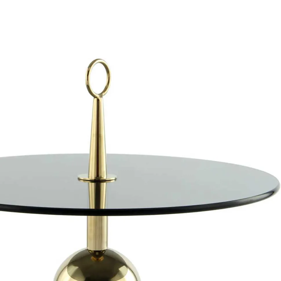 Rauchglas-Beistelltisch mit Drei-Bein-Gestell - Zirova