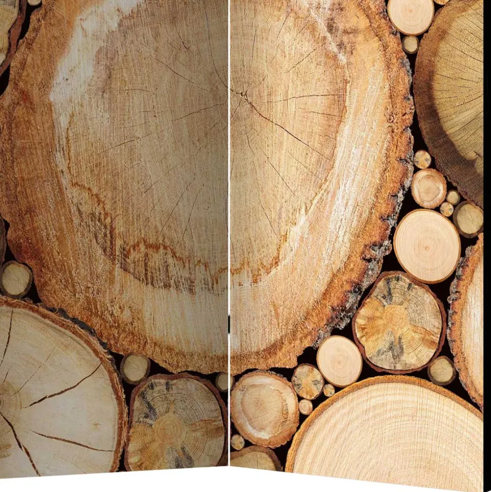 Raumteiler mit Fotodruck Baumscheiben - Siska