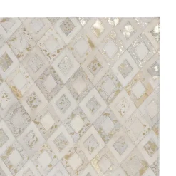 Rauten Patchwork Teppich aus echtem Fell - Seven