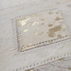 Rauten Patchwork Teppich aus echtem Fell - Seven