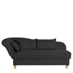 Recamiere in Schwarz und Buche - Mikana