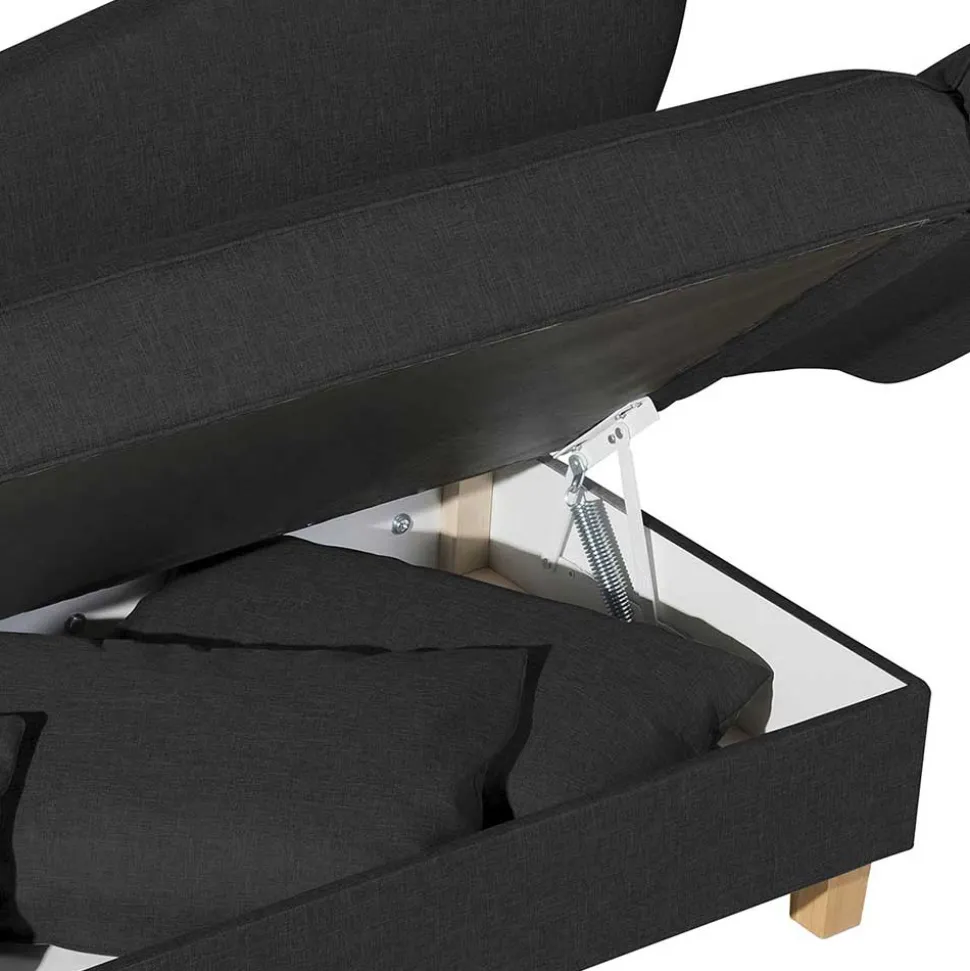 Recamiere in Schwarz und Buche - Mikana