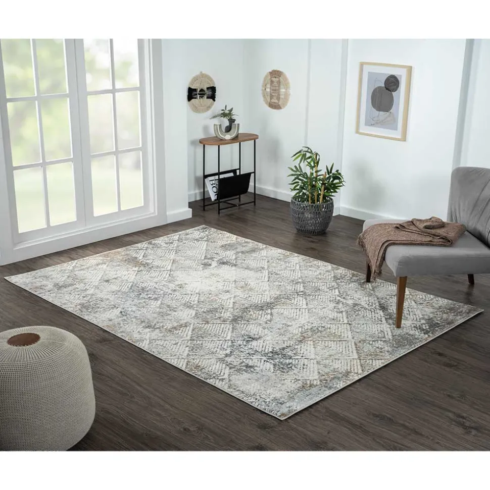 Rechteck Teppich mit Rauten Kachel Muster - Nadescha