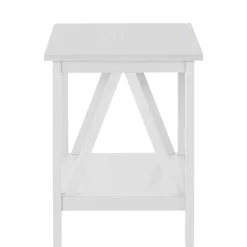 Rechteckiger Beistelltisch in Weiß lackiert - Lydia