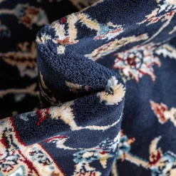 Rechteckiger Orient Teppich in Dunkelblau & Creme - Pandau