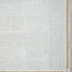 Rechteckiger Teppich in Creme und Hellgrau - Sascora