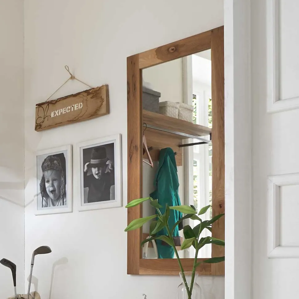 Rechteckiger Wandspiegel mit Holzrahmen - Alsbetas
