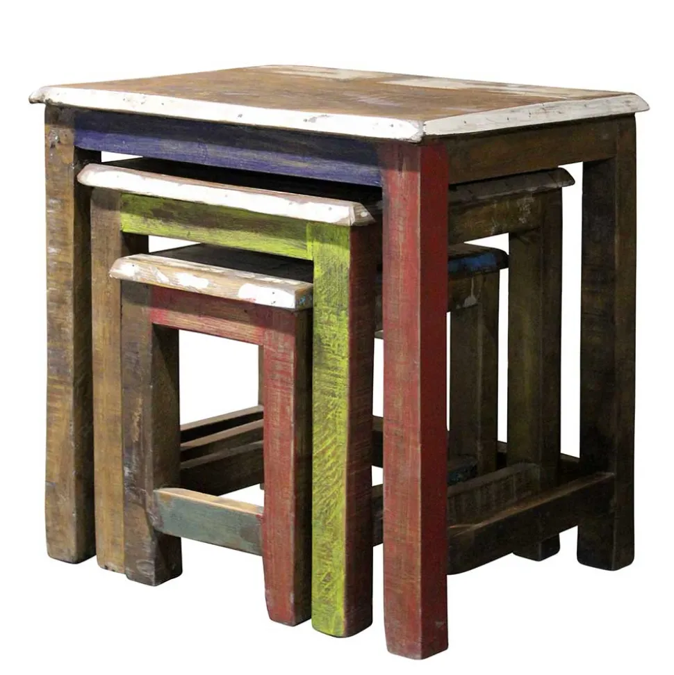 Recyclingholz Dreisatztisch Shabby Style - Joe (dreiteilig)