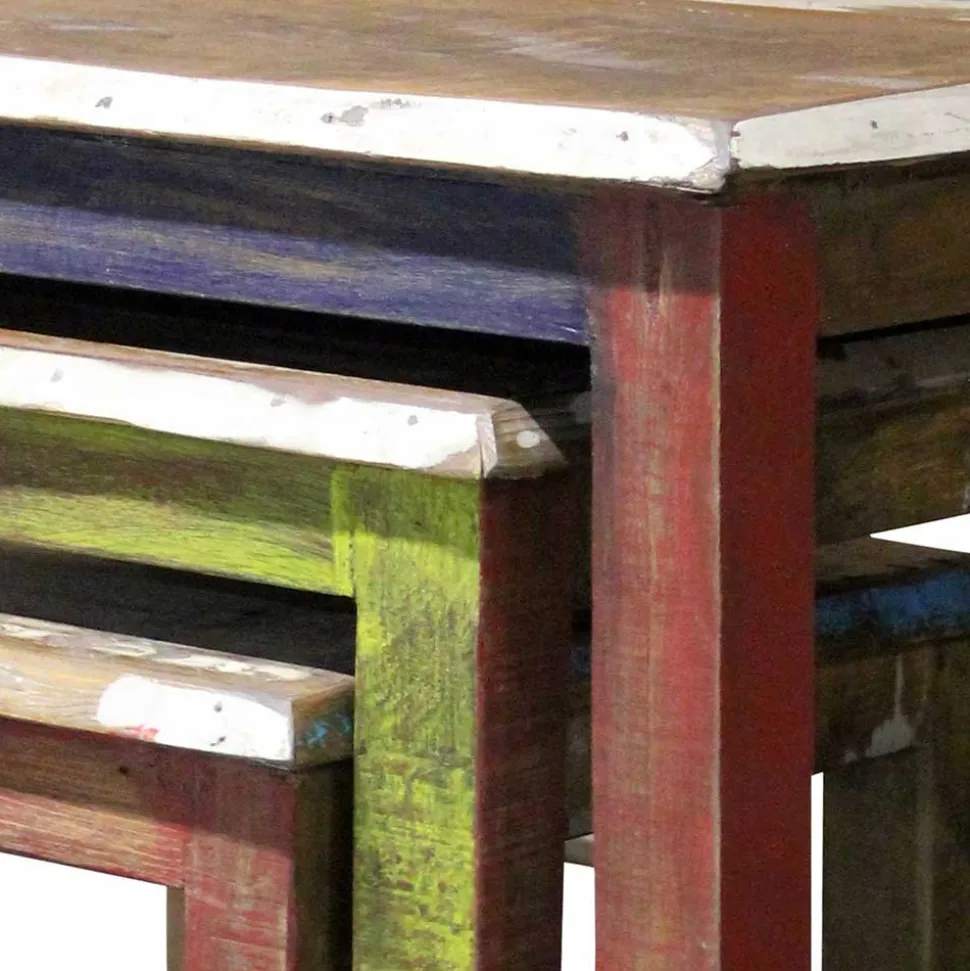 Recyclingholz Dreisatztisch Shabby Style - Joe (dreiteilig)