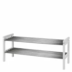 Regal für Schuhe in Weiß & Edelstahl - Gorfu