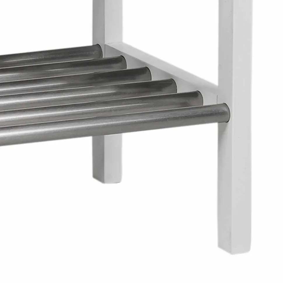 Regal für Schuhe in Weiß & Edelstahl - Gorfu