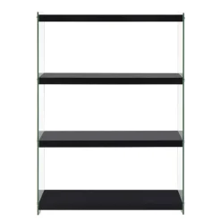 Regal in Hochglanz Schwarz & Transparent - Viverone