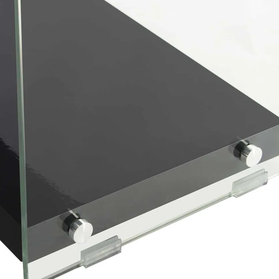 Regal in Hochglanz Schwarz & Transparent - Viverone