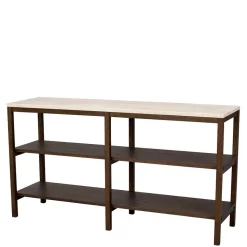 Regal mit Travertin Deckplatte in Beige - Thani