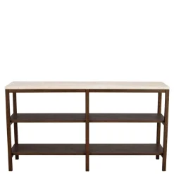 Regal mit Travertin Deckplatte in Beige - Thani