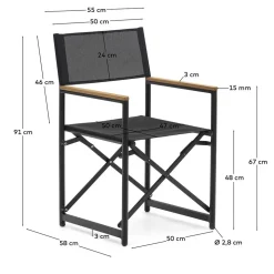 Regie Klappstuhl aus Mesh - Placonia