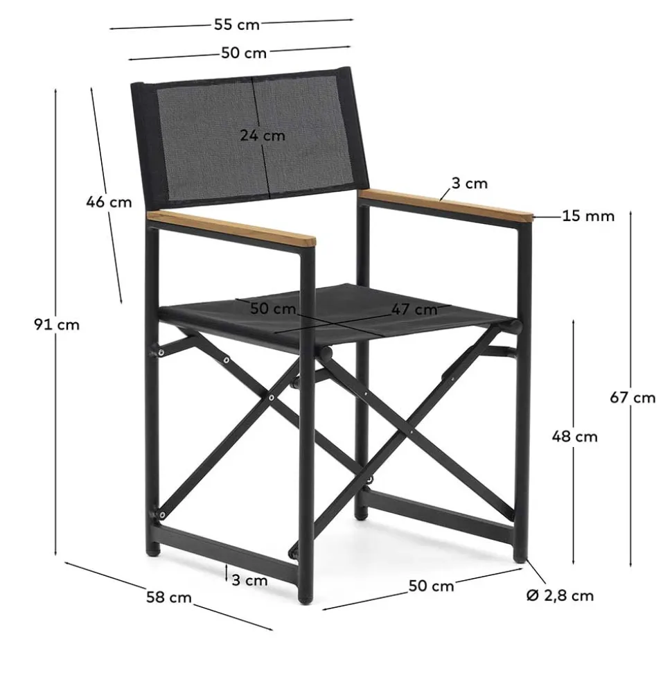 Regie Klappstuhl aus Mesh - Placonia