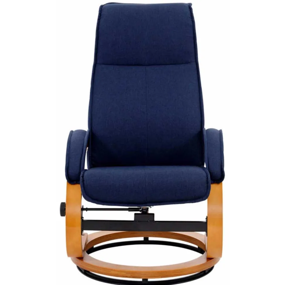 Relaxsessel mit Fußhocker in Dunkelblau - Thani (zweiteilig)