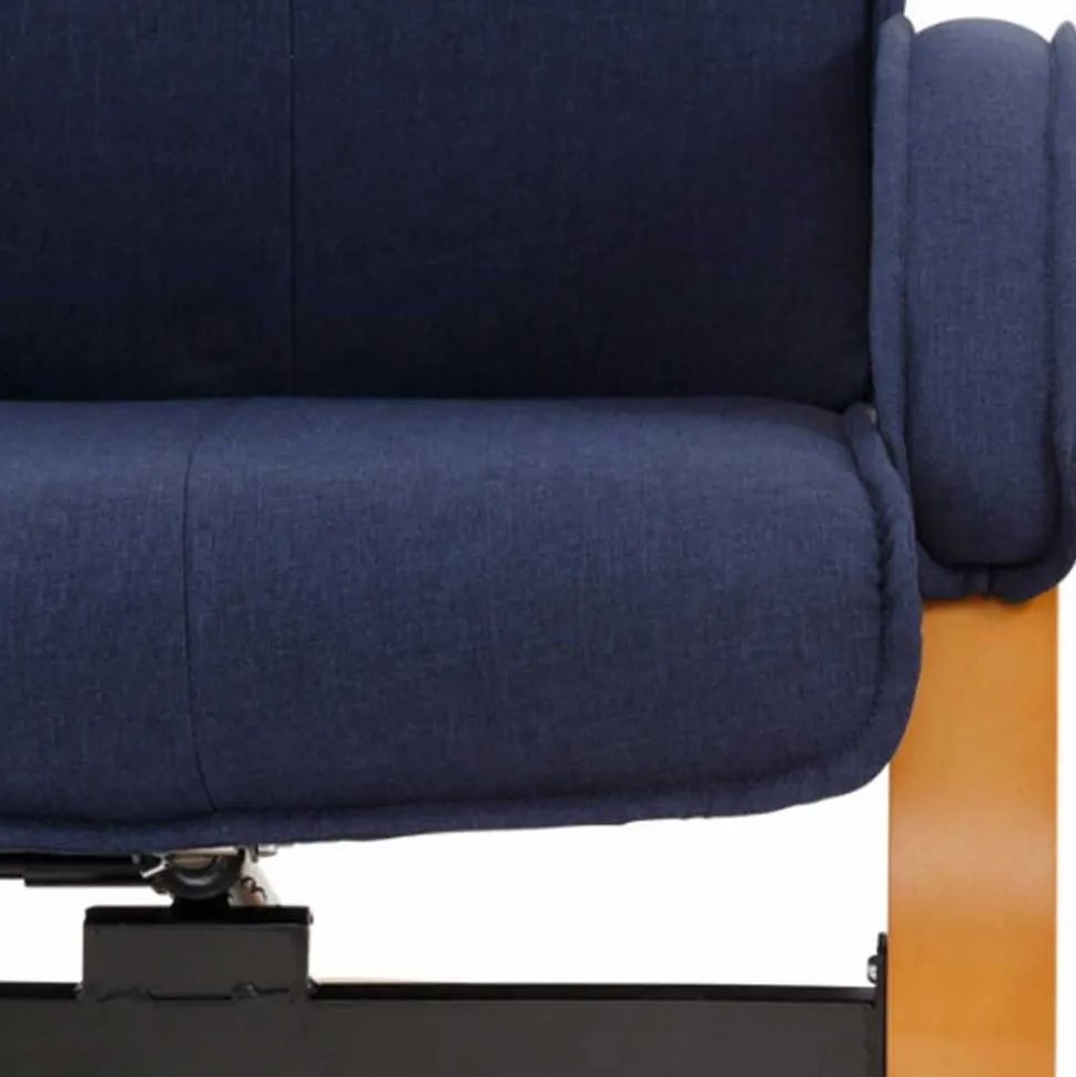 Relaxsessel mit Fußhocker in Dunkelblau - Thani (zweiteilig)