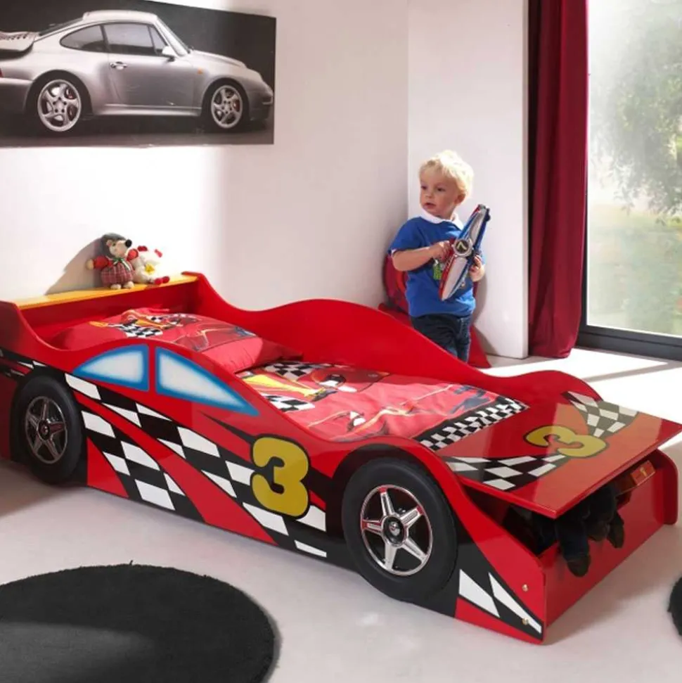 Rennautobett Streeter in Rot