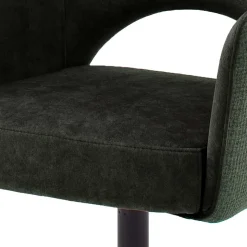 Retro Armlehnstühle in Oliv Grün Velours - Aldura (2er Set)