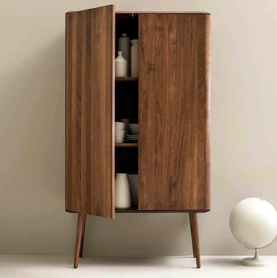 Retro Chic Highboard aus Nussbaum - Rivossa