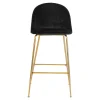 Retro Design Barstühle in Schwarz & Messing - Venjus (2er Set)