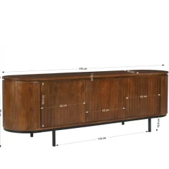 Retro Design Lowboard aus Mangoholz - Galadira