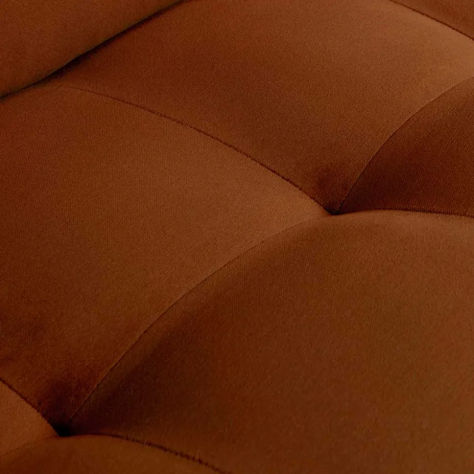 Retro Designsessel in Rost Braun Samt - Naryon