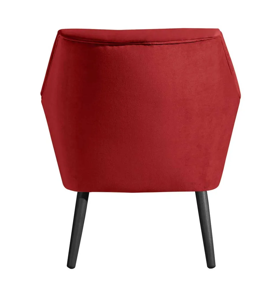 Retro Designsessel in Ziegelrot Samtvelours - Nina