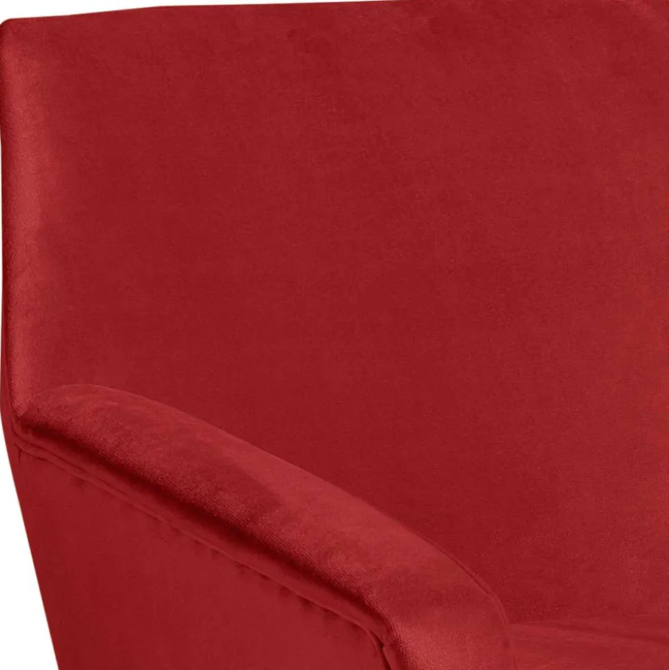 Retro Designsessel in Ziegelrot Samtvelours - Nina