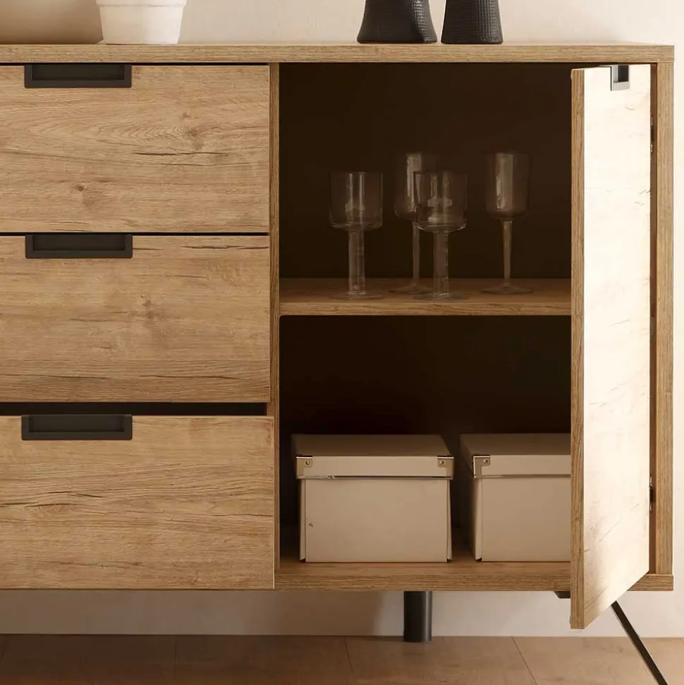 Retro Esszimmer Einrichtung in Eiche - Rodonda (dreiteilig)