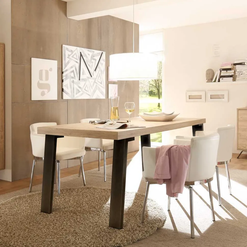 Retro Esszimmer Einrichtung in Eiche - Rodonda (dreiteilig)