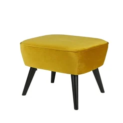 Retro Hocker Almyna in Gelb Stoff