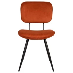 Retro Küchenstuhl in Rost Braun Cord-Bezug - Candeloco (2er Set)