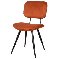 Retro Küchenstuhl in Rost Braun Cord-Bezug - Candeloco (2er Set)