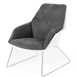 Retro Lounge-Sessel in Dunkelgrau - Vibulam (2er Set)