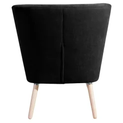 Retro Polstersessel in Schwarz Velours - Adaliz