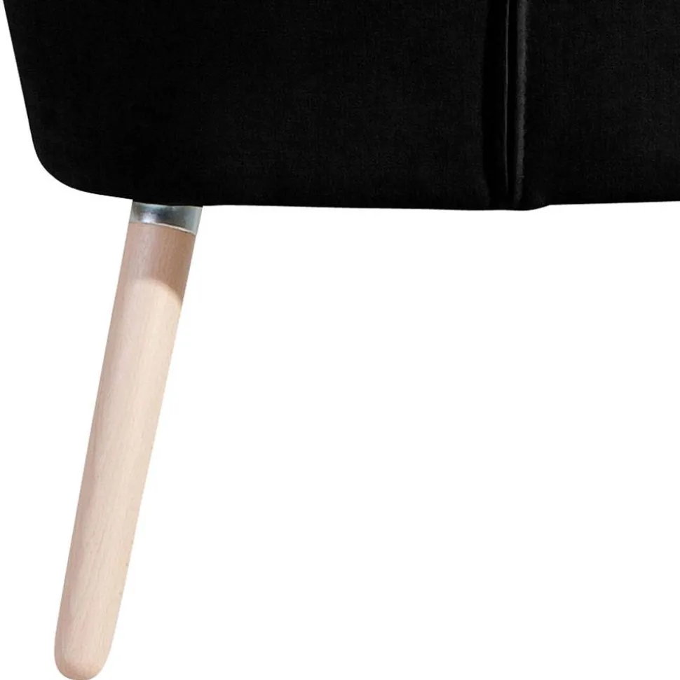 Retro Polstersessel in Schwarz Velours - Adaliz