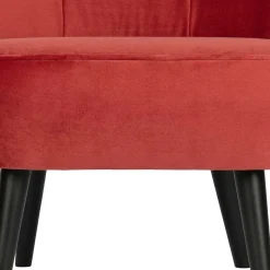 Retro Samtsessel in Rot & Schwarz - Dumarkus