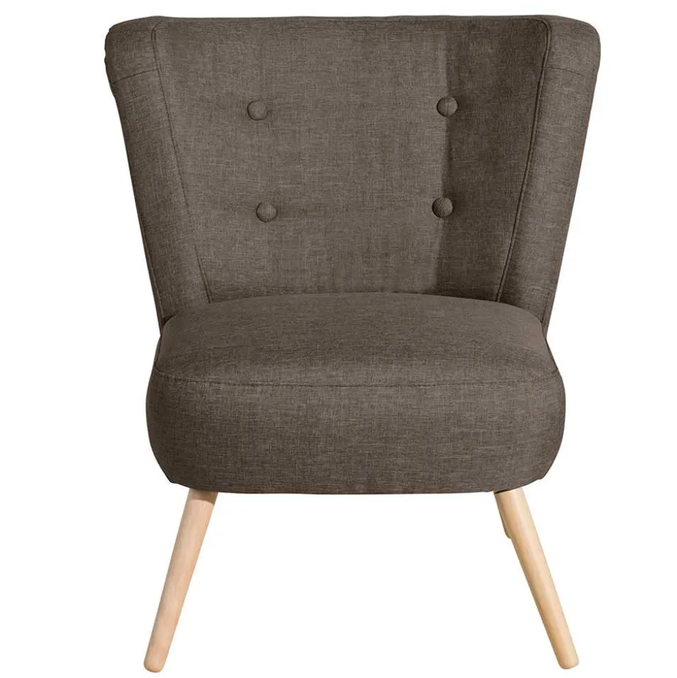 Retro Sessel in Beigegrau Stoff - Florida